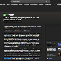 TTR: PLMJ lidera as principais operaes de M&A no primeiro trimestre de 2023